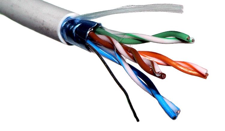 twisted pair cable (between twisted pair cable vs coaxial cable vs fiber optic cable)