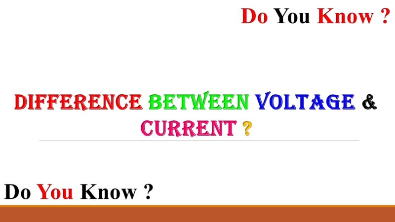 difference between voltage and current